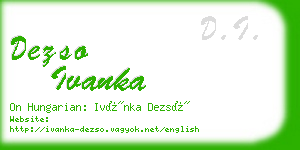 dezso ivanka business card